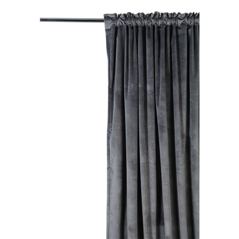 Velur gardin Grå L:300cm  1 stk lengde