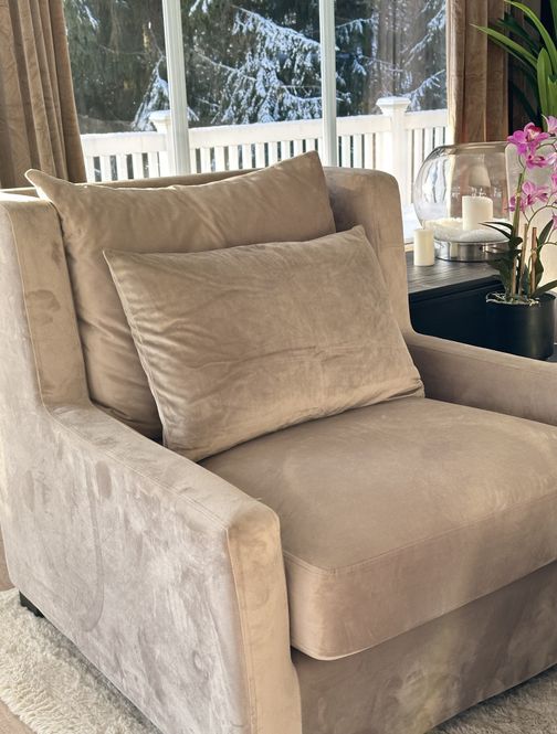 Hovedbilde Beige velur putetrekk 40x60cm