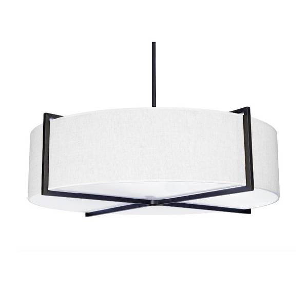 Taklampe Palm Springs Ø90cm skjerm lin Hvit.