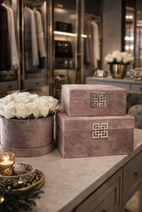 Hovedbilde Skrin rosa velur 2 stk