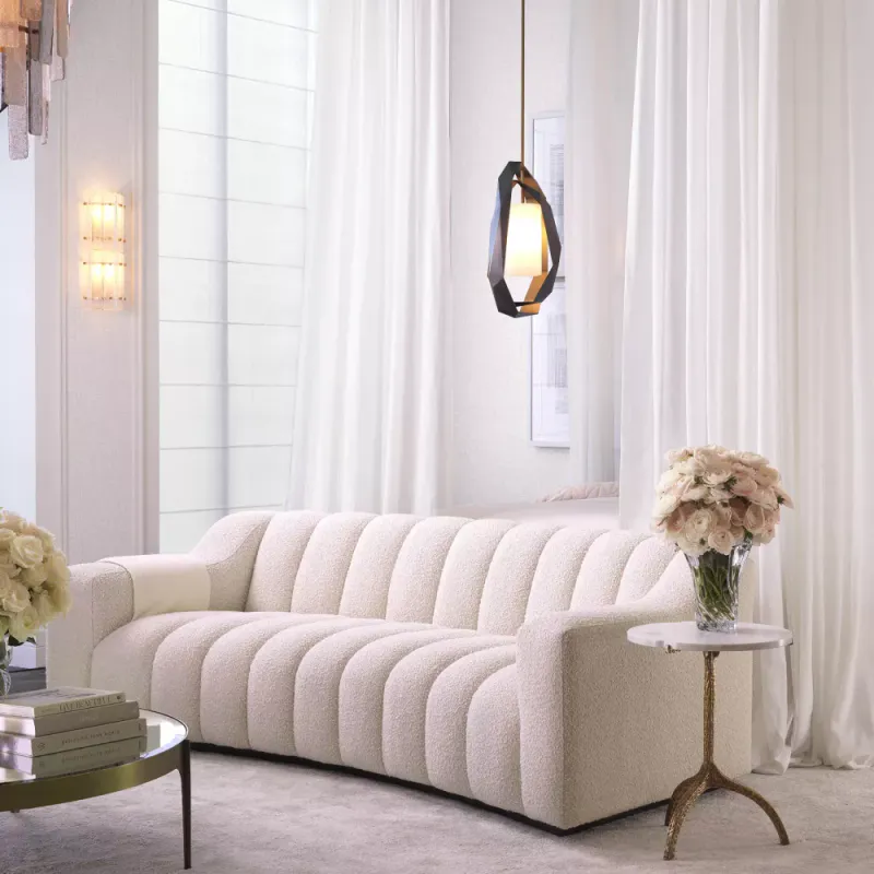 SOFA KELLY S   Bouclé cream | black base