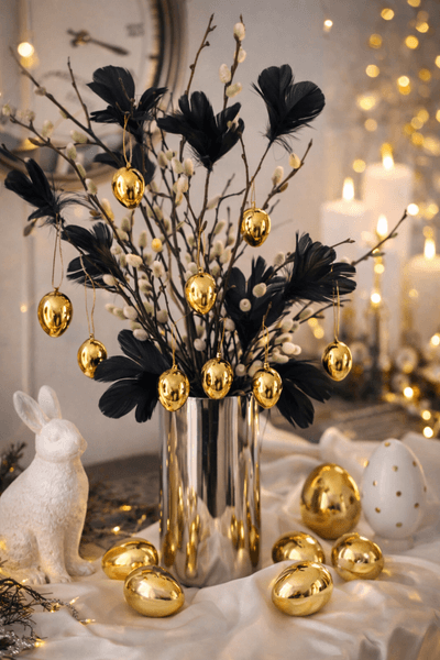 Gull dekor heng egg 12 stk